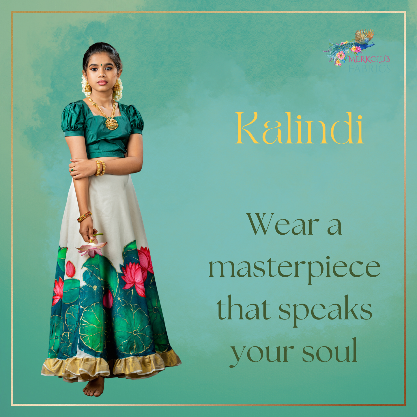 Handcrafted Kerala Heritage skirt with blouse/Saree - Kalindi