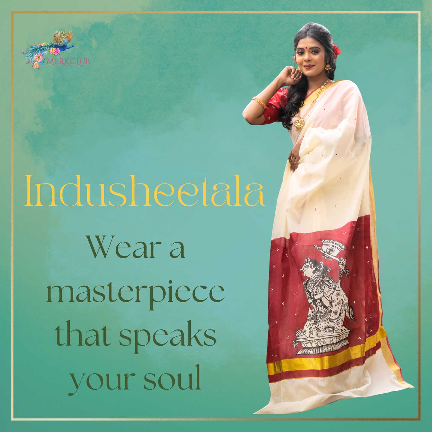 Handcrafted Kerala Heritage Saree - Indusheetala