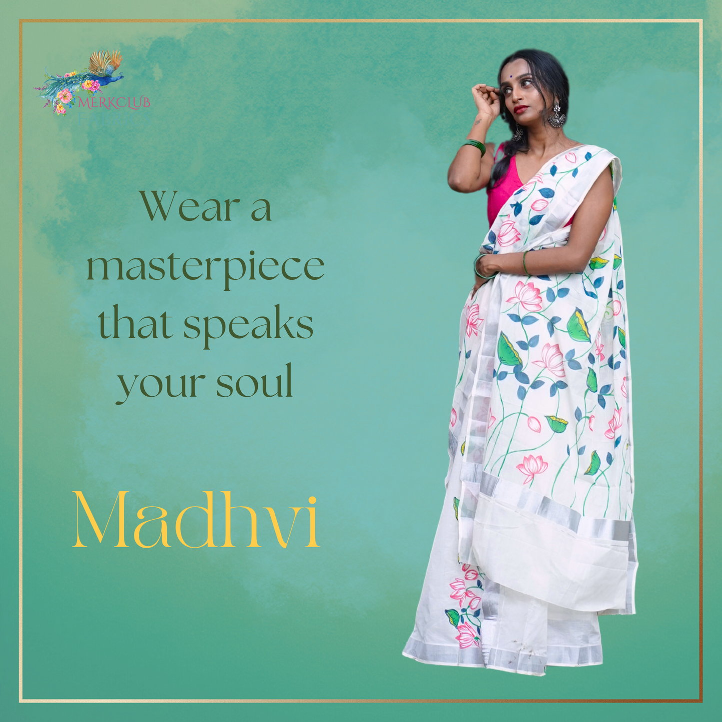 Handcrafted Kerala Heritage Saree - Madhvi