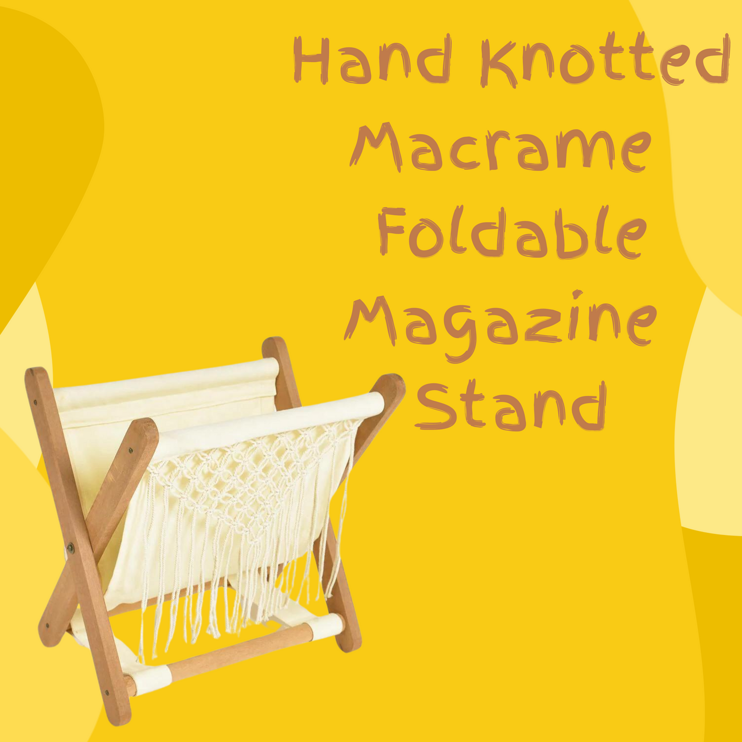 Hand Knotted Macrame Fold-able Magazine Stand