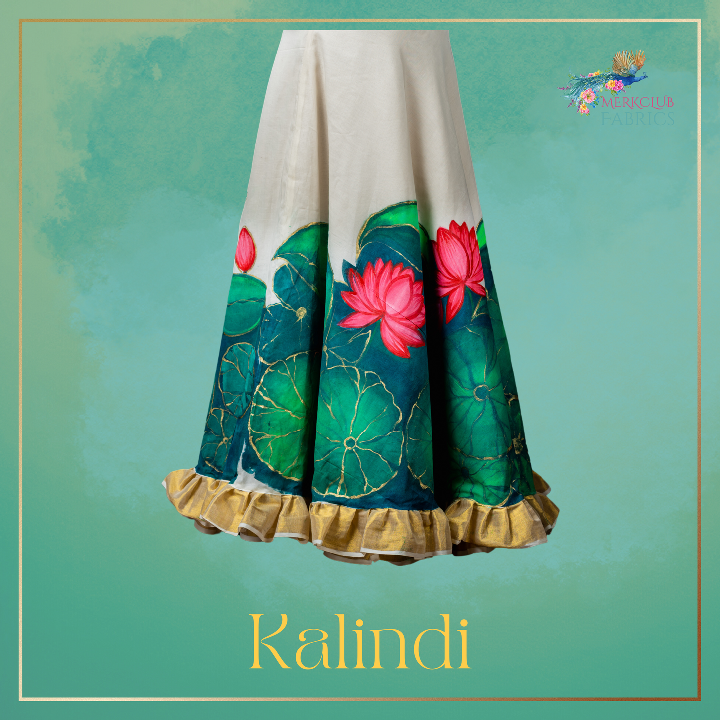 Handcrafted Kerala Heritage skirt with blouse/Saree - Kalindi