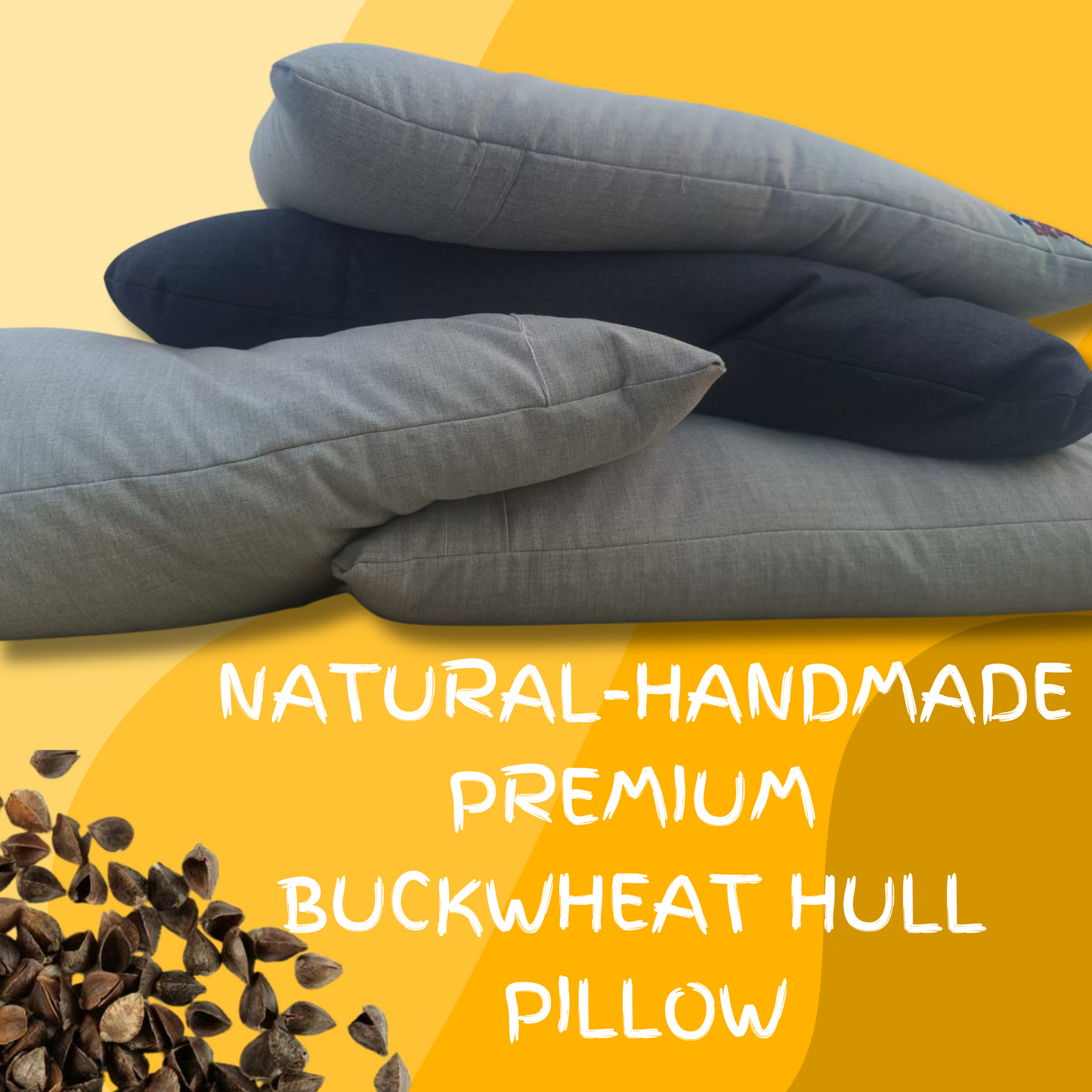 Natural-Handmade Premium Buckwheat Hull Pillow