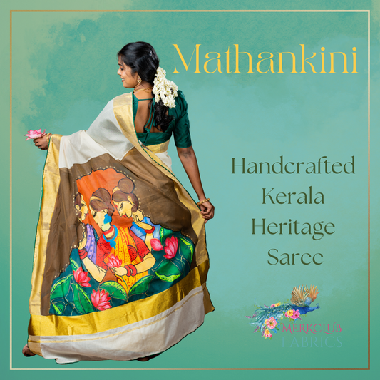 Handcrafted Kerala Heritage Saree - Mathankini