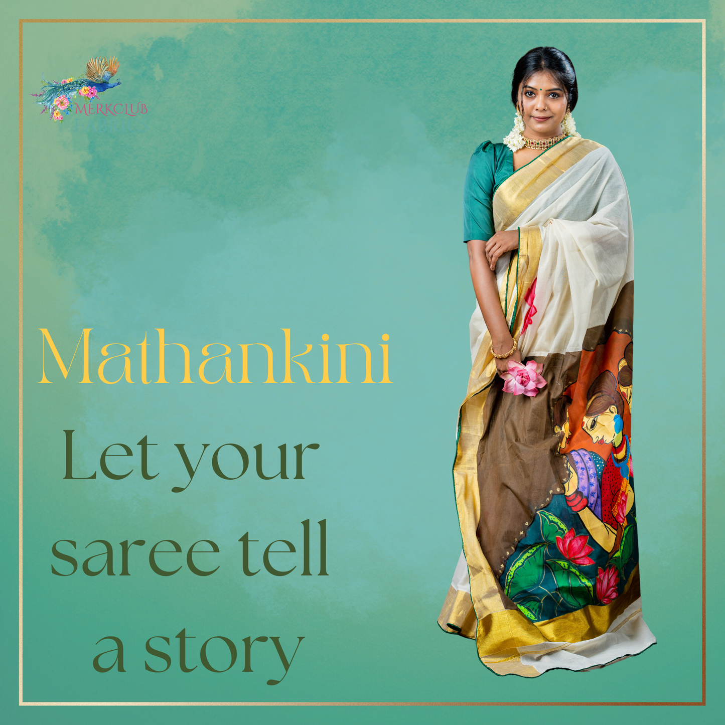 Handcrafted Kerala Heritage Saree - Mathankini