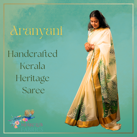 Handcrafted Kerala Heritage Saree - Aranyani