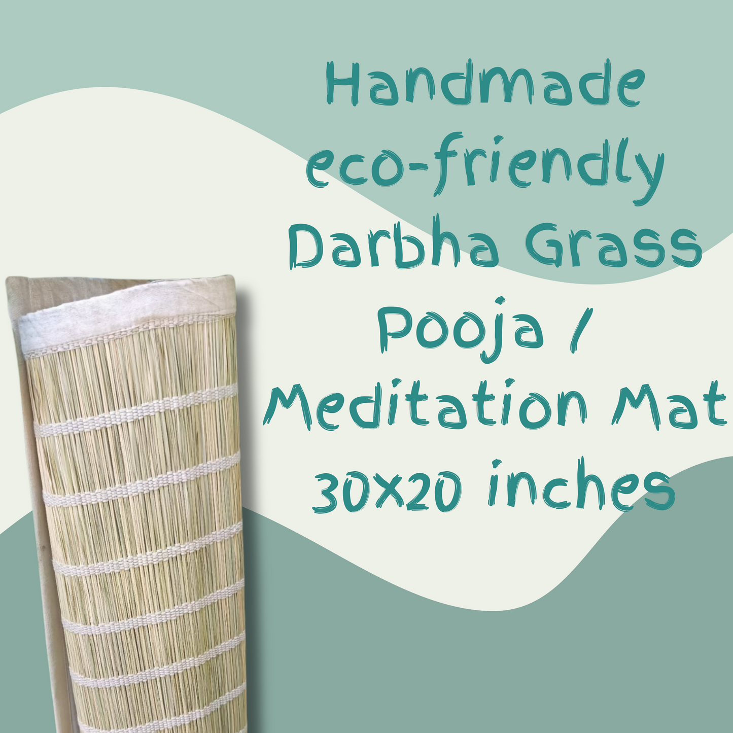 Handmade eco-friendly Darbha Grass Pooja / Meditation Mat 30x20 inches