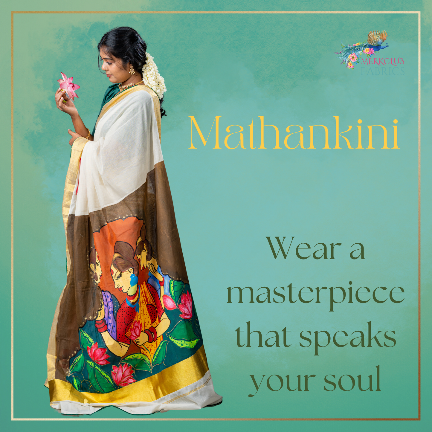 Handcrafted Kerala Heritage Saree - Mathankini