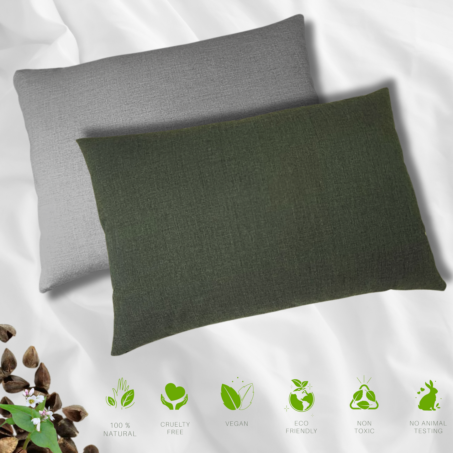 Natural-Handmade Premium Buckwheat Hull Pillow