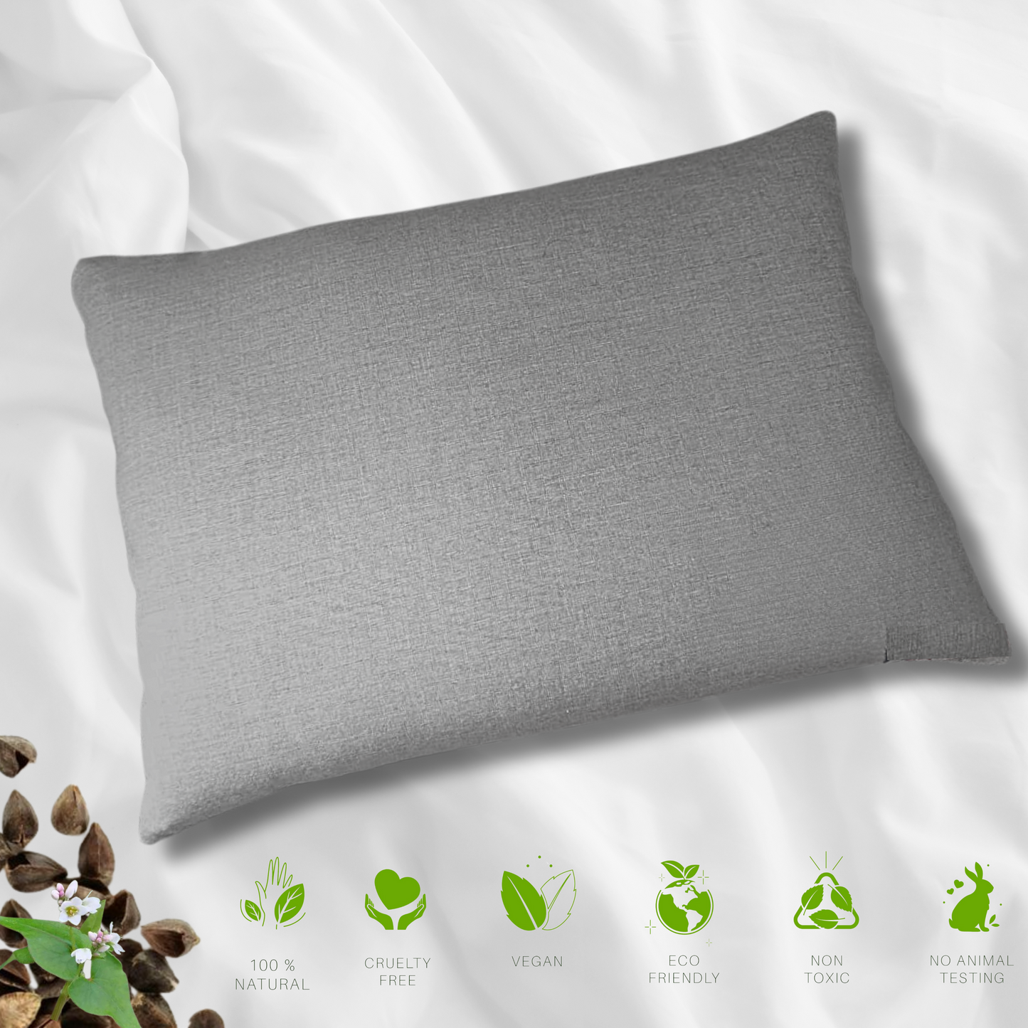 Natural-Handmade Premium Buckwheat Hull Pillow