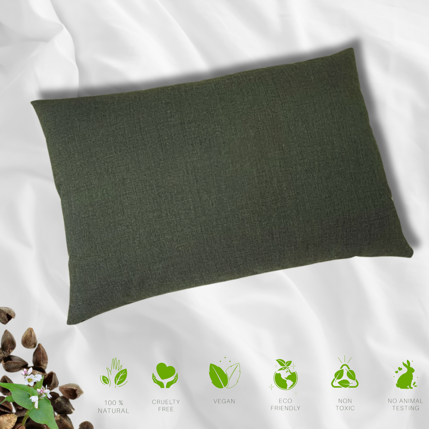 Natural-Handmade Premium Buckwheat Hull Pillow