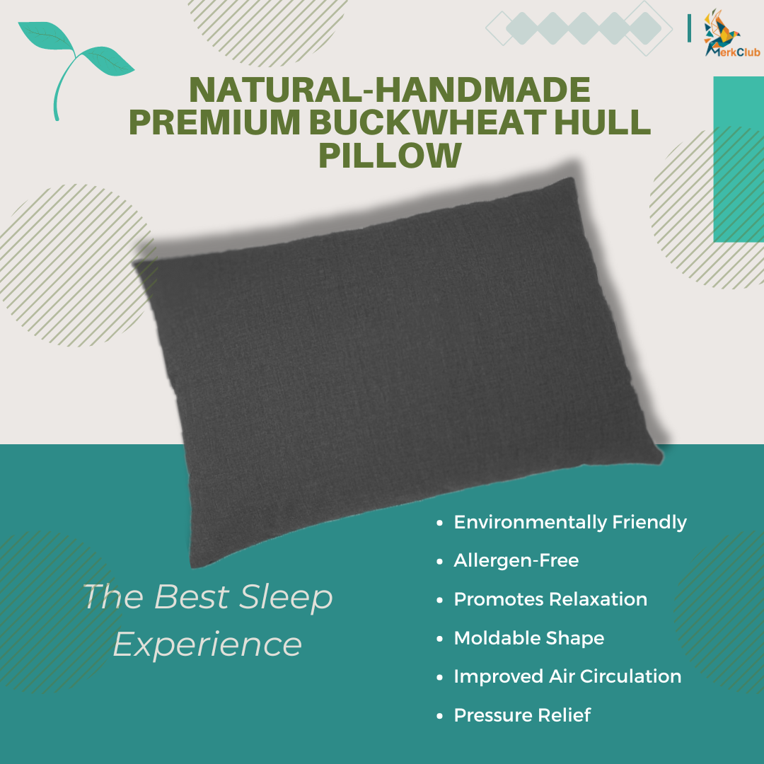 Natural-Handmade Premium Buckwheat Hull Pillow