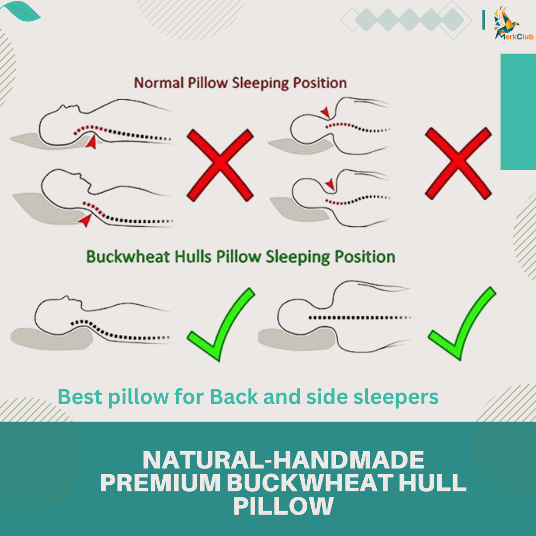 Natural-Handmade Premium Buckwheat Hull Pillow