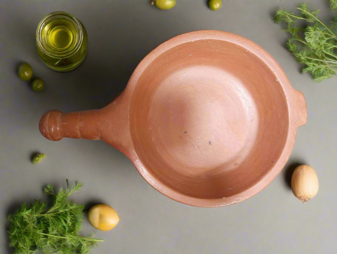 Handmade Clay Pottery Cooking Pan