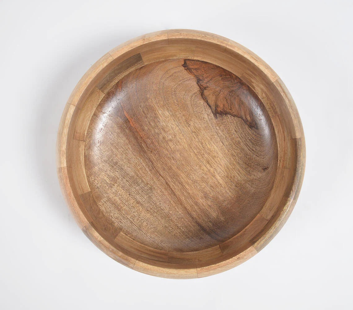 Natural wooden salad bowl
