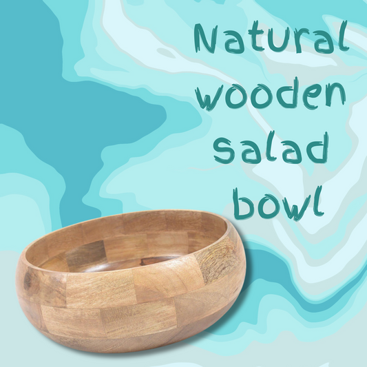 Natural wooden salad bowl