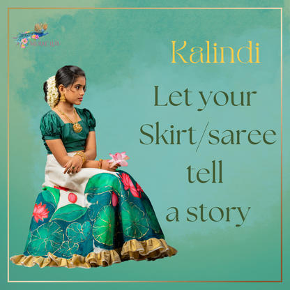 Handcrafted Kerala Heritage skirt with blouse/Saree - Kalindi