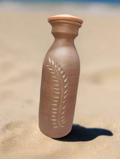 Handmade Clay Pottery Water Bottle – 1 Liter
