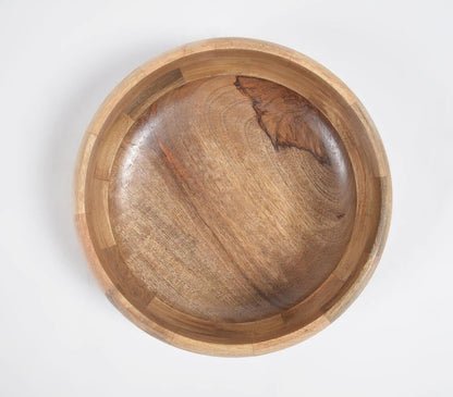 Natural wooden salad bowl