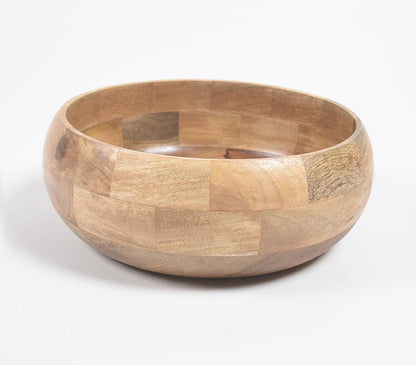 Natural wooden salad bowl